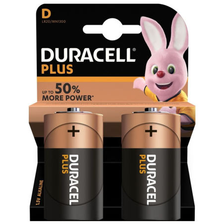 Piles Alcalines LR20 D DURACELL Plus Power 1, | Smarty Paris